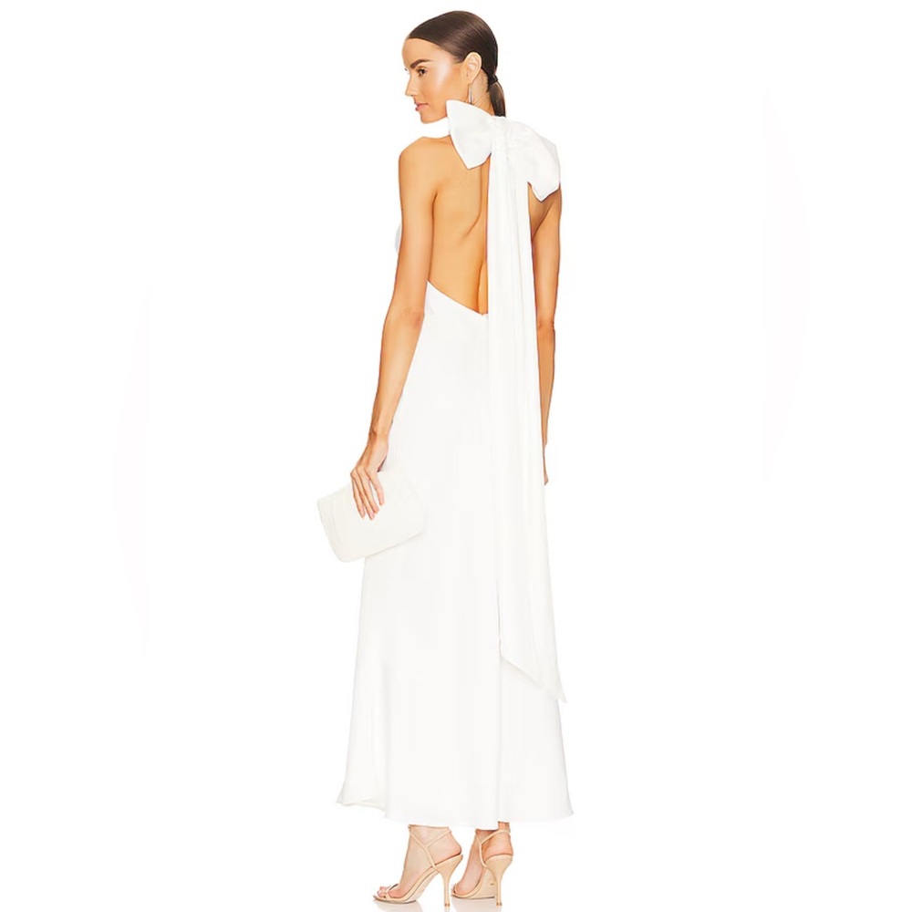 Misha x REVOLVE Evianna Satin Gown in Ivory - Picture 2 of 7